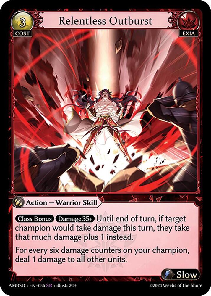 Relentless Outburst 056 (Mortal Ambition Starter Decks)  | Good Games Adelaide SA
