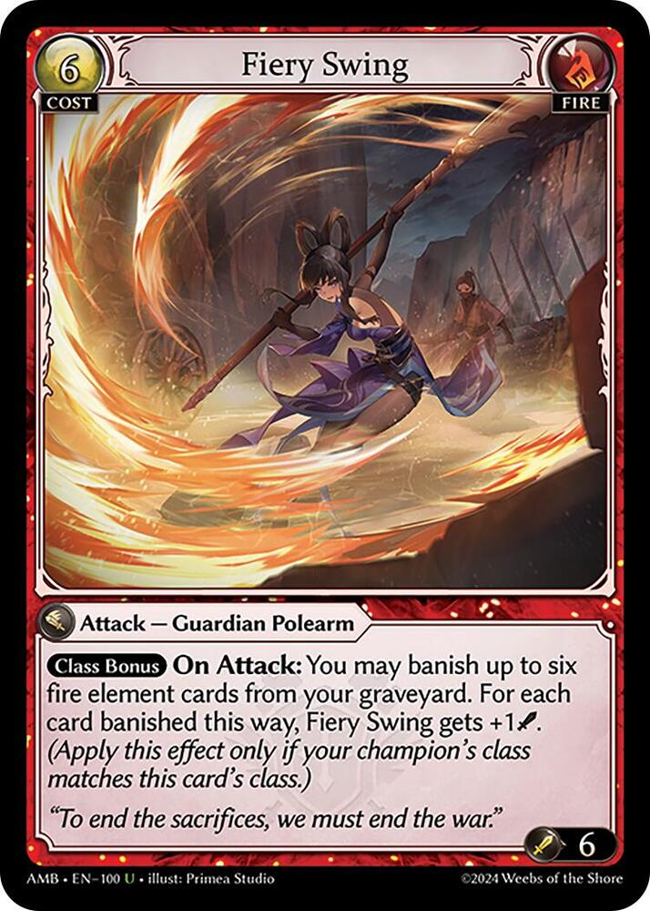 Fiery Swing 100 (Mortal Ambition)  - Foil | Good Games Adelaide SA