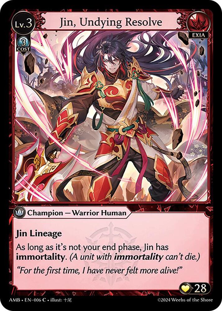 Jin Undying Resolve 006 (Mortal Ambition)  | Good Games Adelaide SA