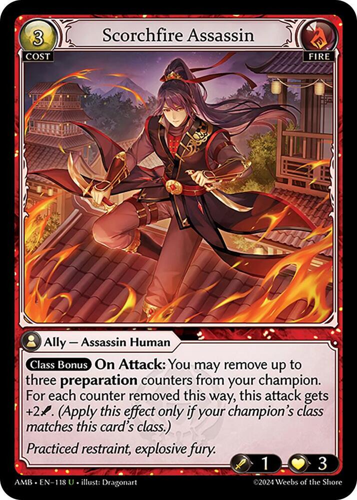Scorchfire Assassin 118 (Mortal Ambition)  - Foil | Good Games Adelaide SA