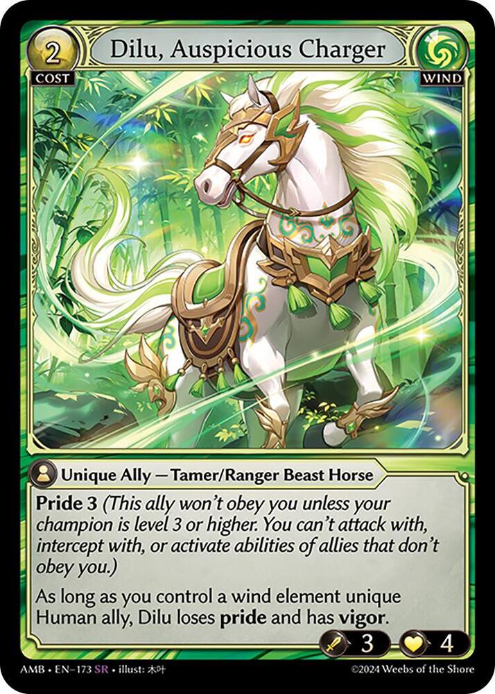 Dilu Auspicious Charger 173 (Mortal Ambition)  - Foil | Good Games Adelaide SA