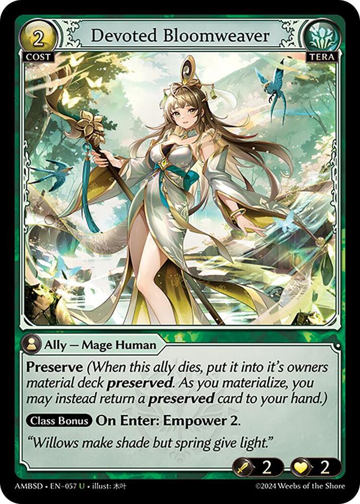 Devoted Bloomweaver 057 (Mortal Ambition Starter Decks)  | Good Games Adelaide SA