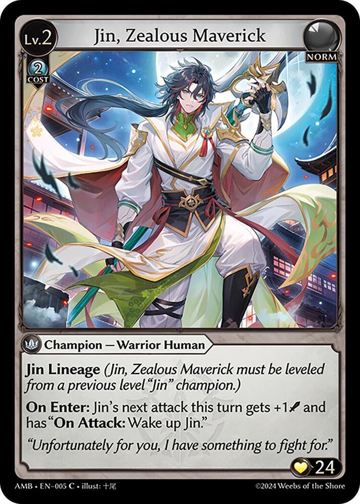 Jin Zealous Maverick 005 (Mortal Ambition)  - Foil | Good Games Adelaide SA