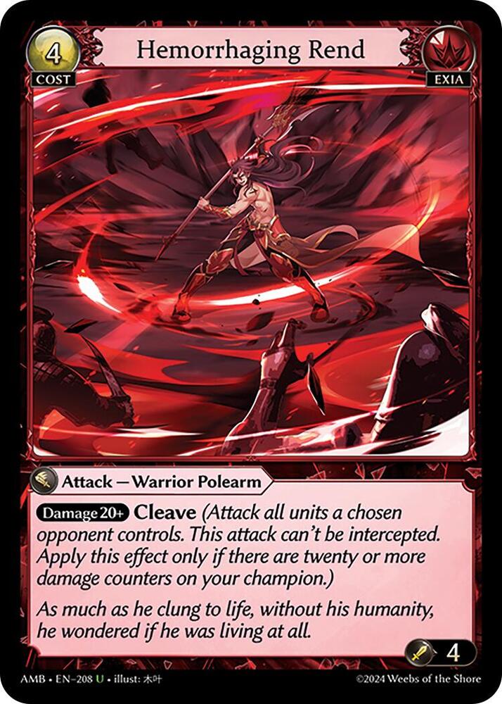 Hemorrhaging Rend 208 (Mortal Ambition)  - Foil | Good Games Adelaide SA