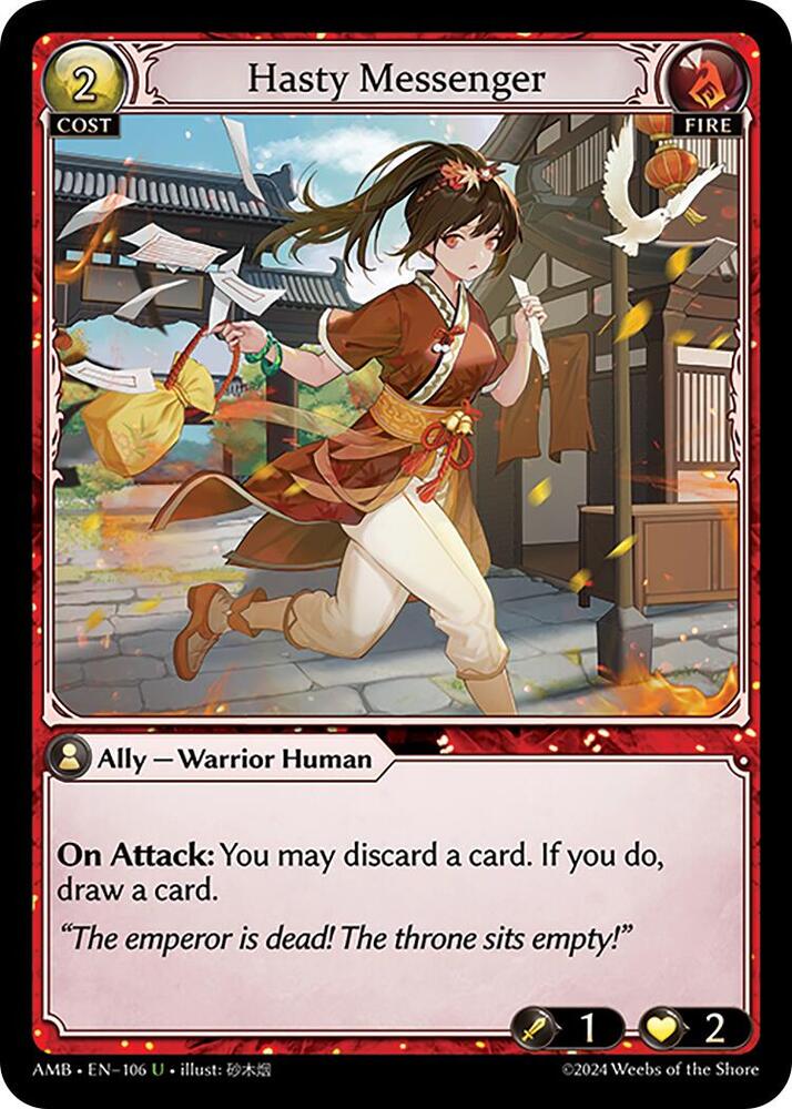 Hasty Messenger 106 (Mortal Ambition)  - Foil | Good Games Adelaide SA