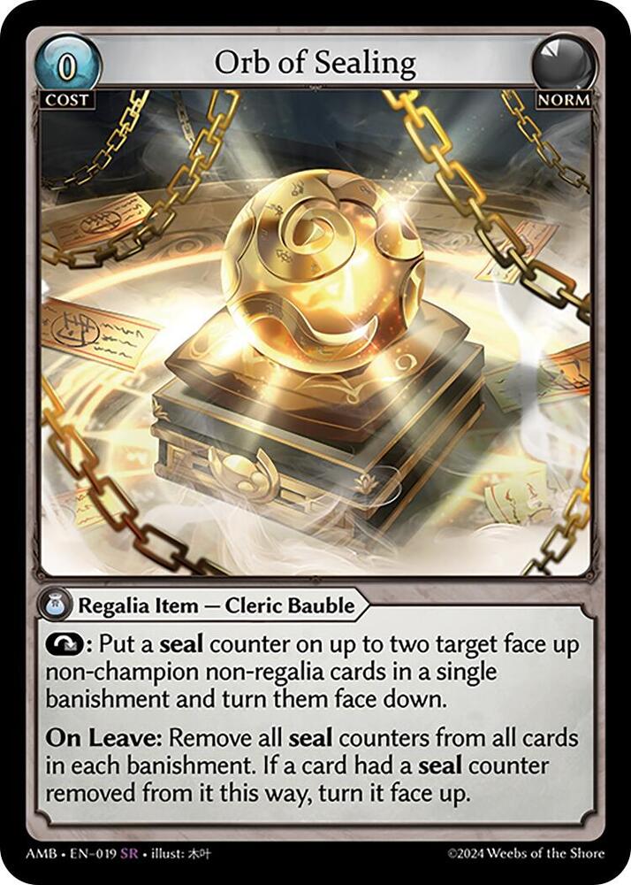 Orb of Sealing 019 (Mortal Ambition)  - Foil | Good Games Adelaide SA