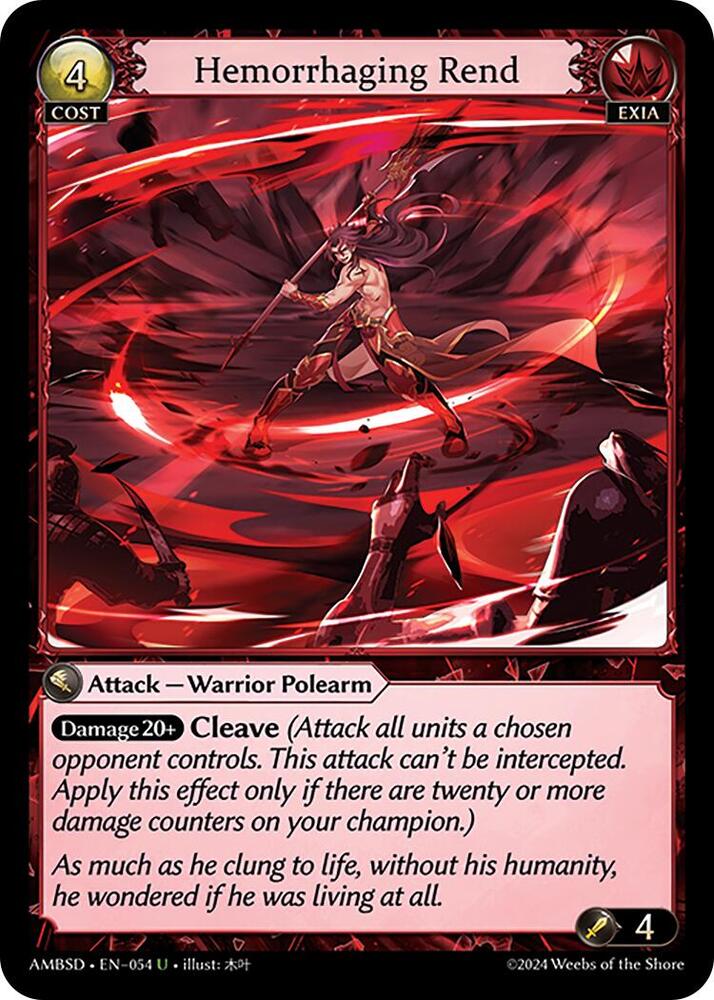 Hemorrhaging Rend 054 (Mortal Ambition Starter Decks)  | Good Games Adelaide SA