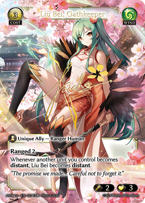 Liu Bei Oathkeeper CSR 182 (Mortal Ambition)  - Foil | Good Games Adelaide SA