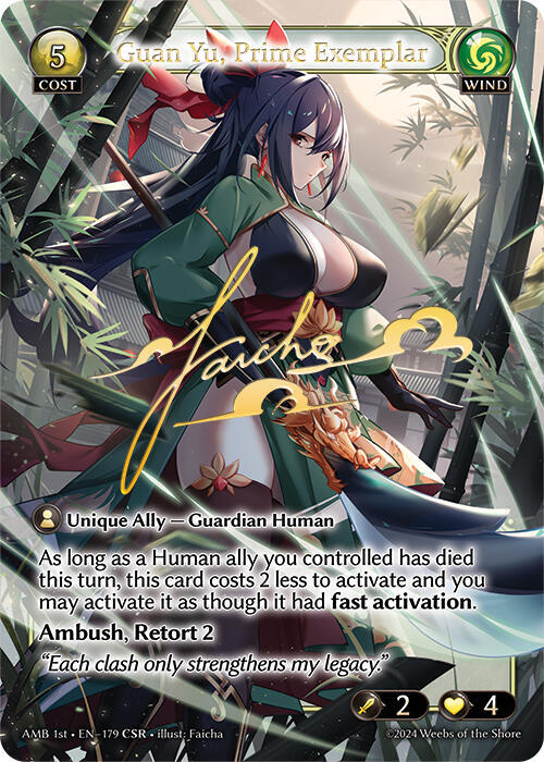Guan Yu Prime Exemplar CSR 179 (Mortal Ambition)  - Foil | Good Games Adelaide SA