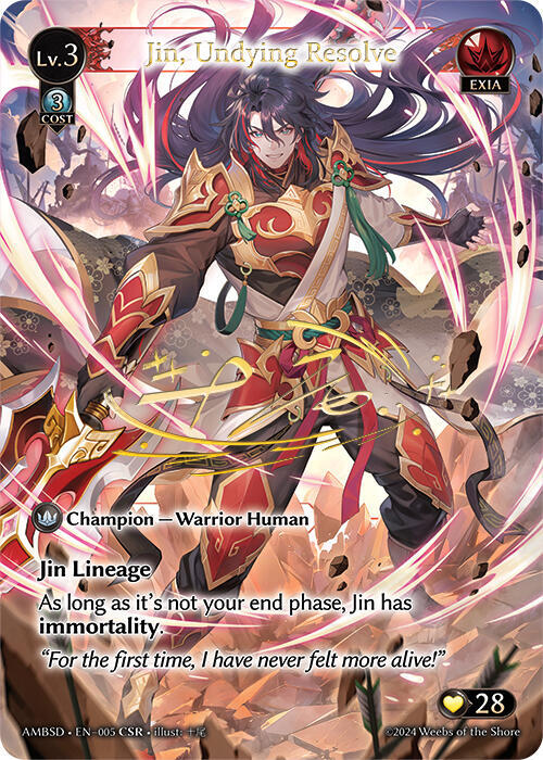 Jin Undying Resolve CSR 005 (Mortal Ambition Starter Decks)  | Good Games Adelaide SA