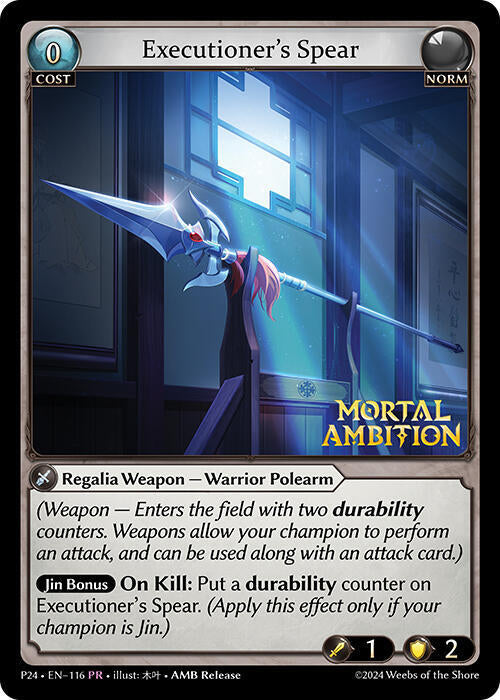 Executioners Spear 116 (Promotional Cards)  - Foil | Good Games Adelaide SA