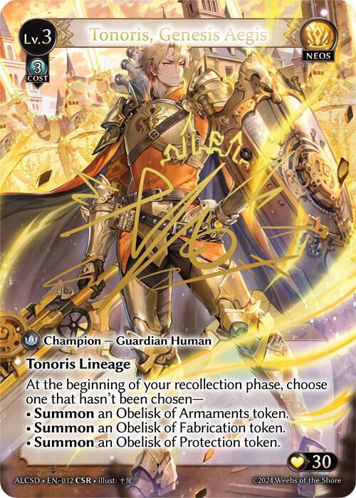 Tonoris Genesis Aegis CSR 012 (Alchemical Revolution Starter Decks)  - Foil | Good Games Adelaide SA