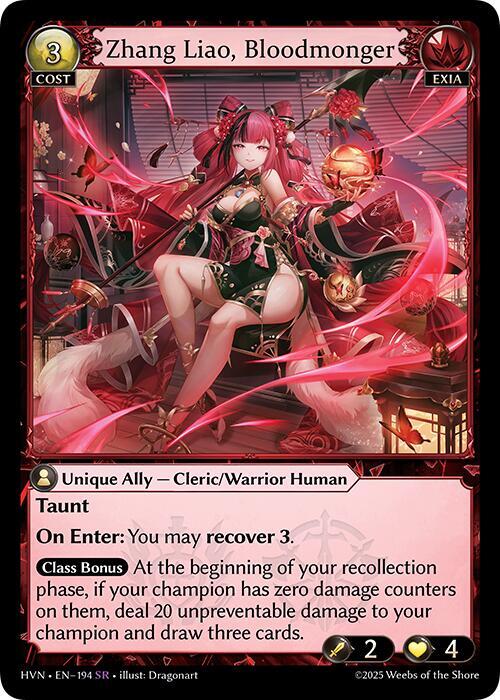 Zhang Liao Bloodmonger 194 (Abyssal Heaven)  - Foil | Good Games Adelaide SA