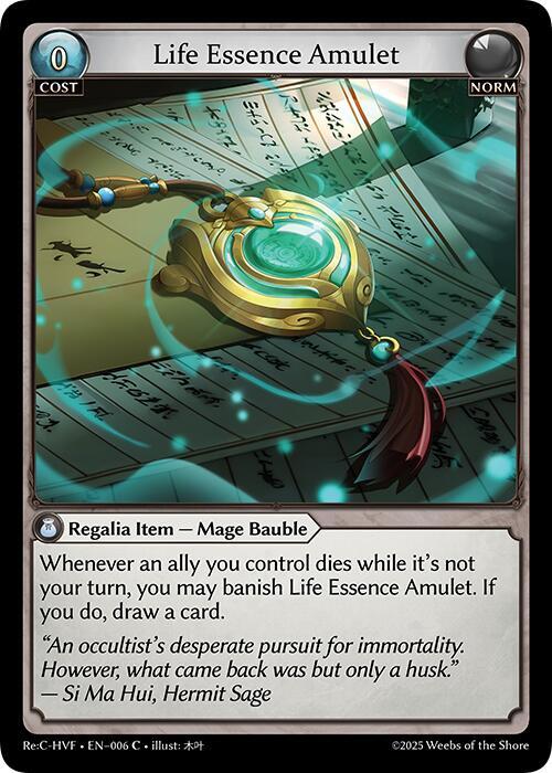 Life Essence Amulet 006 (Guo Jia Re: Collection, Heaven’s Favored)  | Good Games Adelaide SA