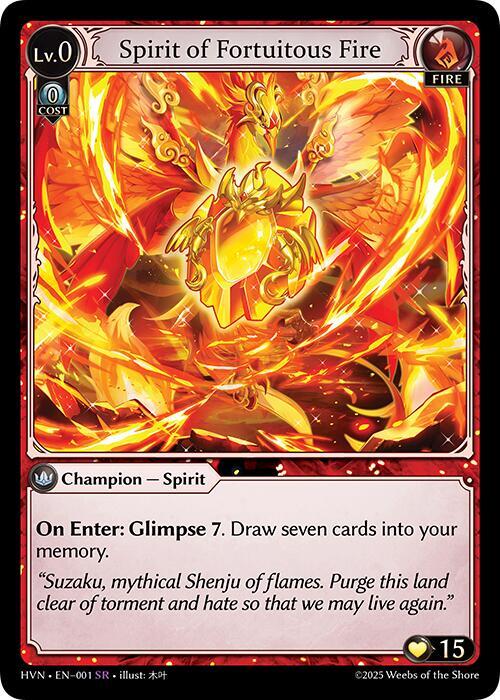 Spirit of Fortuitous Fire 001 (Abyssal Heaven)  - Foil | Good Games Adelaide SA