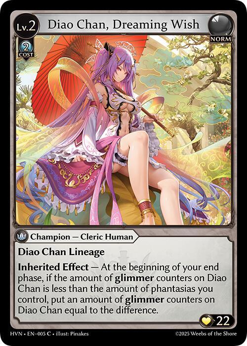 Diao Chan Dreaming Wish 005 (Abyssal Heaven)  - Foil | Good Games Adelaide SA