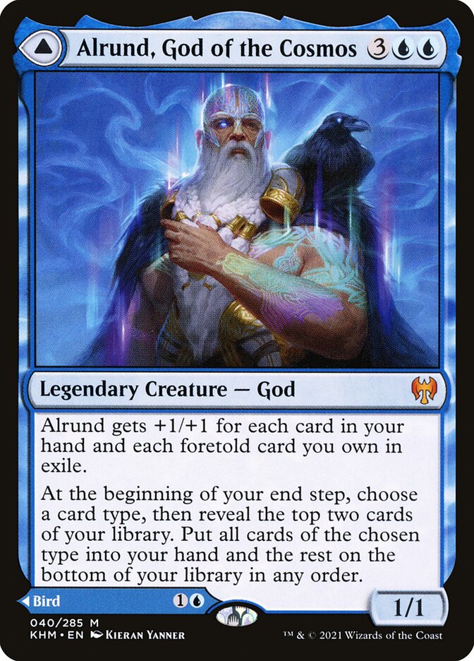 Alrund God of the Cosmos // Hakka, Whispering Raven 40 (Kaldheim)  - Foil | Good Games Adelaide SA