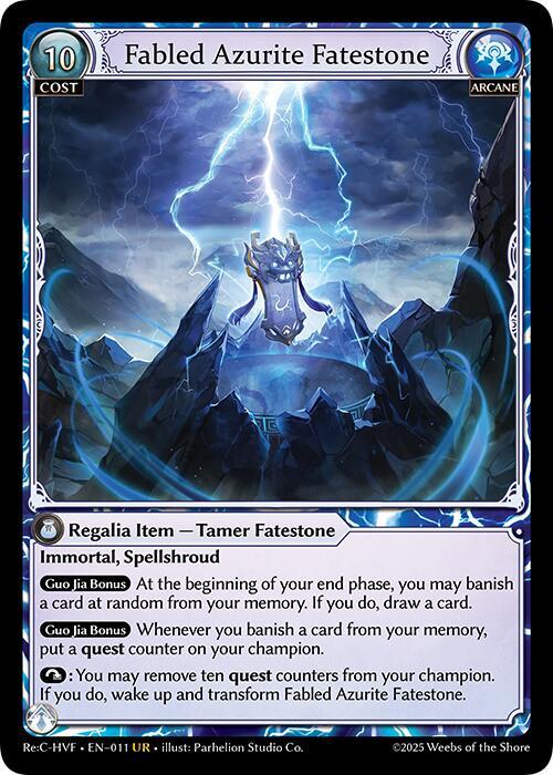Fabled Azurite Fatestone 011 (Guo Jia Re: Collection, Heaven’s Favored)  | Good Games Adelaide SA