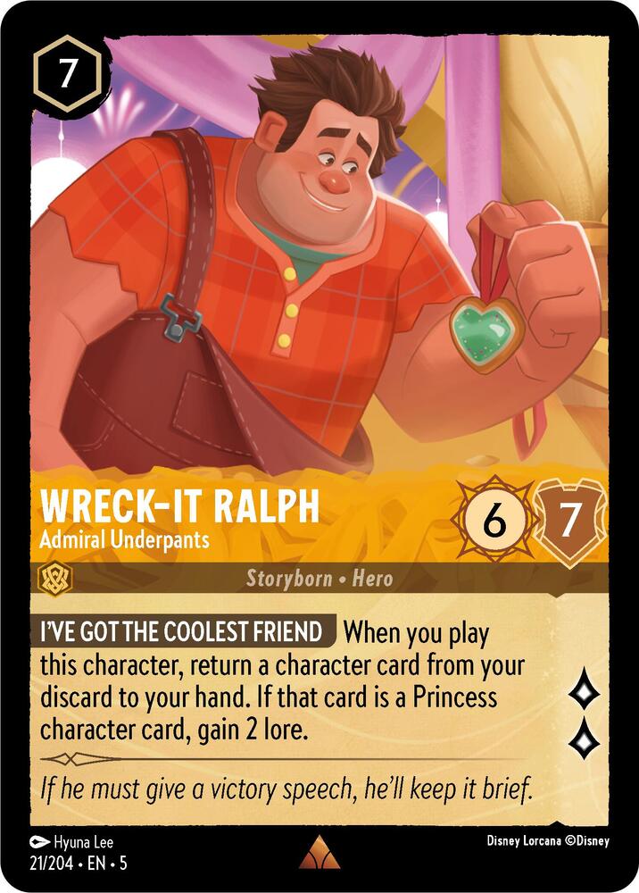 Wreck It Ralph Admiral Underpants 21/204 (Shimmering Skies)  - Cold Foil | Good Games Adelaide SA