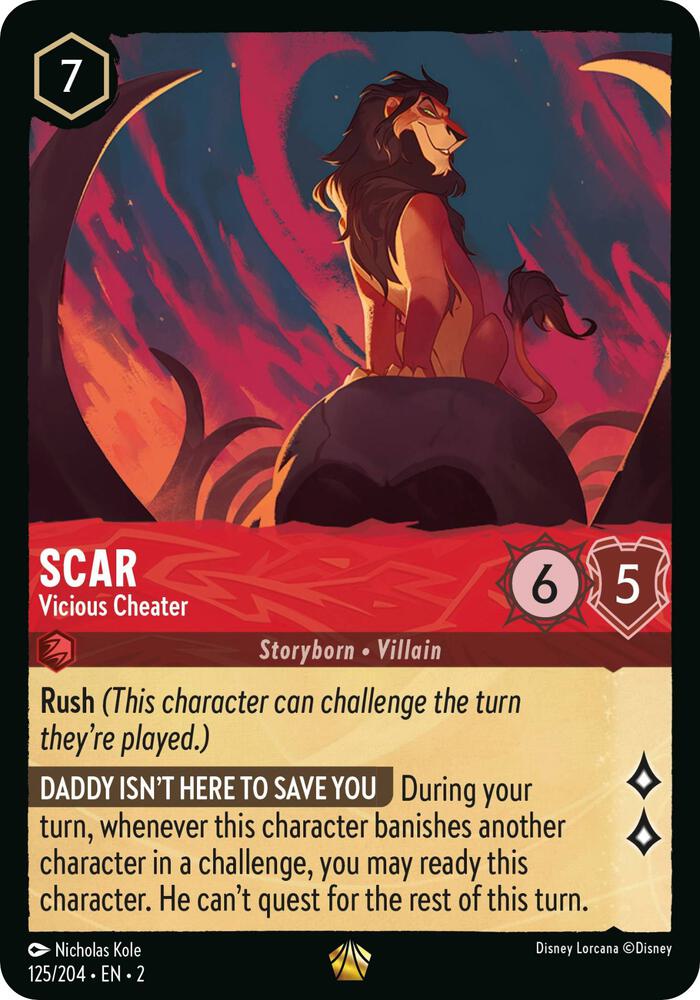 Scar, Vicious Cheater 125/204 (Rise of the Floodborn)  | Good Games Adelaide SA