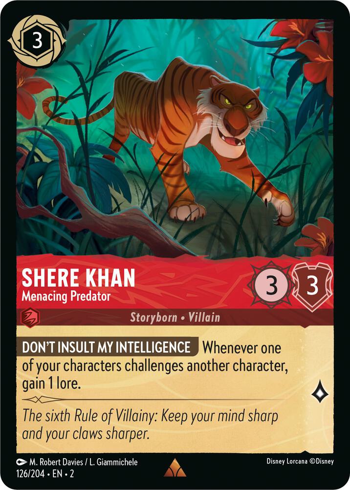 Shere Khan Menacing Predator 126/204 (Rise of the Floodborn)  - Cold Foil | Good Games Adelaide SA