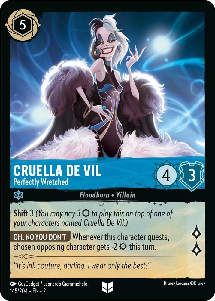 Cruella De Vil Perfectly Wretched 145/204 (Rise of the Floodborn)  | Good Games Adelaide SA