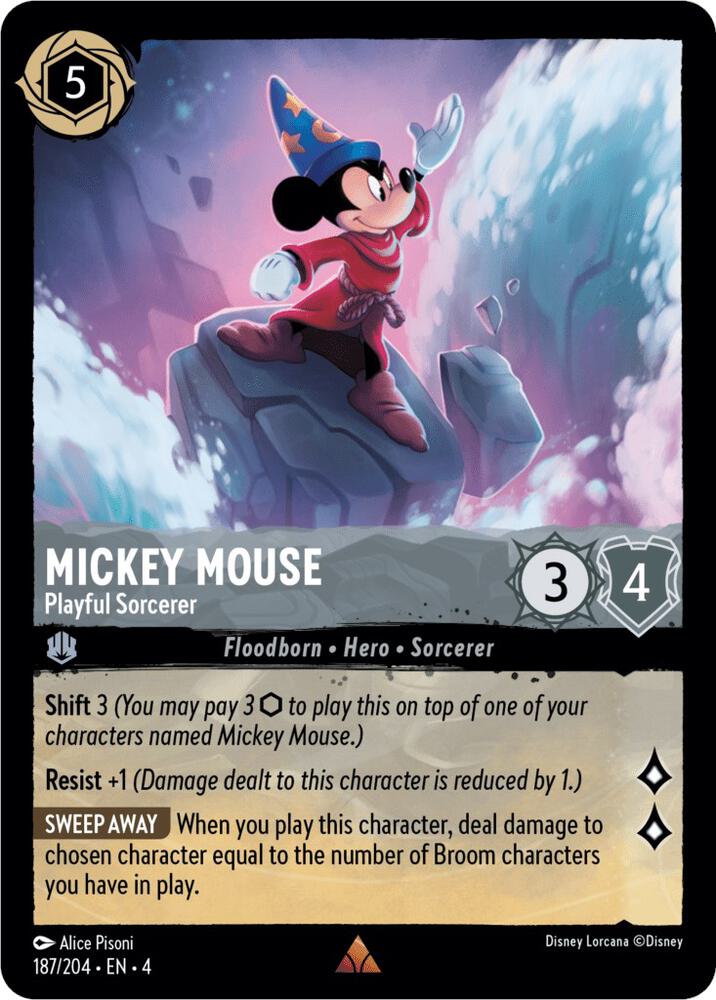 Mickey Mouse Playful Sorcerer 187/204 (Ursula's Return)  | Good Games Adelaide SA