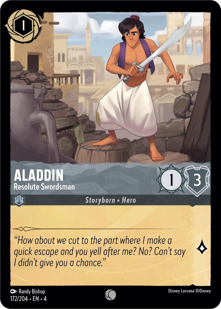 Aladdin Resolute Swordsman 172/204 (Ursula's Return)  - Cold Foil | Good Games Adelaide SA