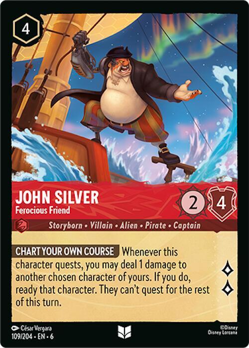 John Silver Ferocious Friend 109/204 (Azurite Sea)  - Cold Foil | Good Games Adelaide SA