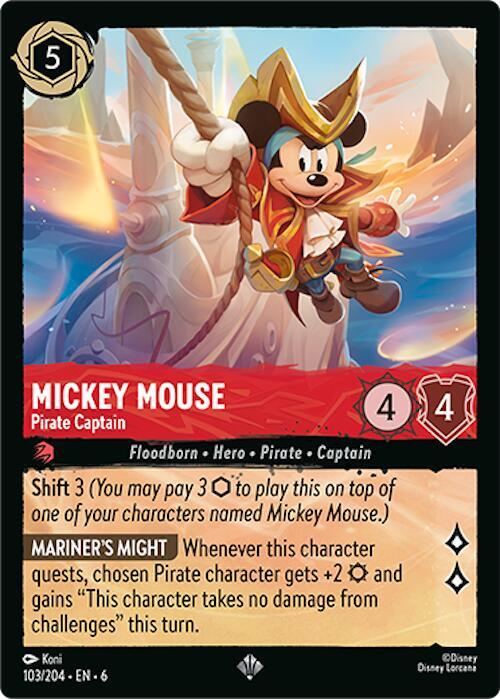 Mickey Mouse Pirate Captain 103/204 (Azurite Sea)  | Good Games Adelaide SA
