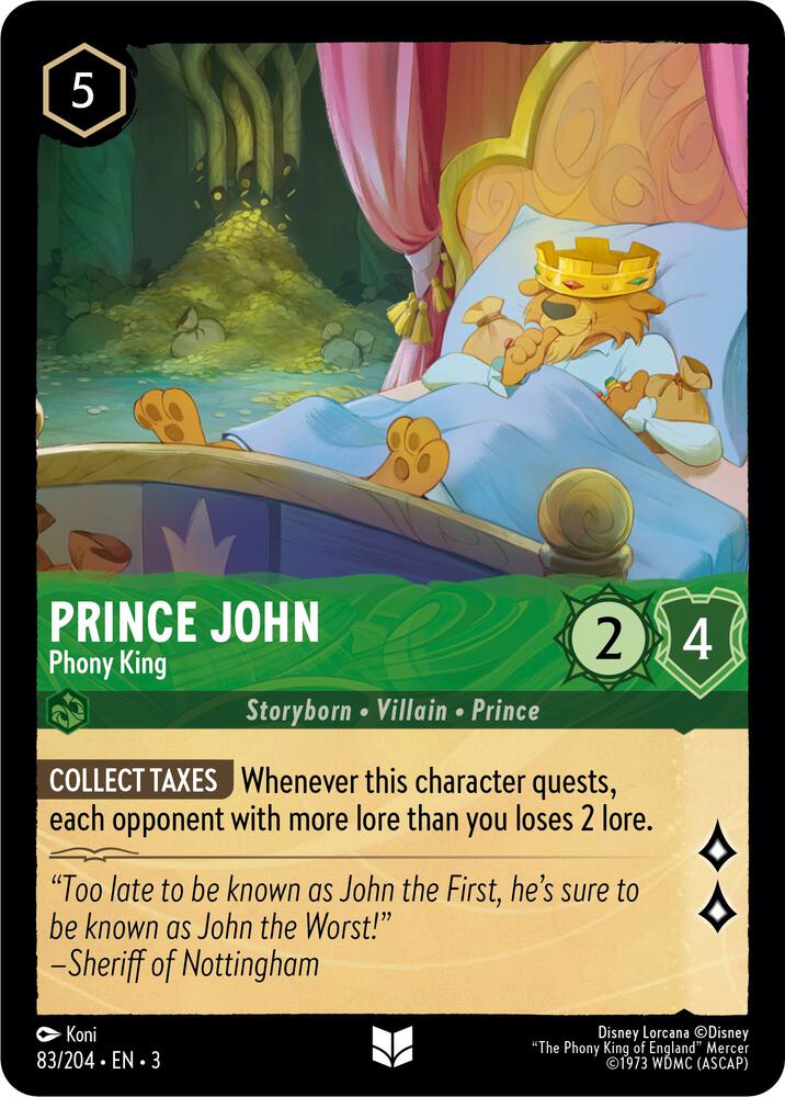 Prince John Phony King 83/204 (Into the Inklands)  - Cold Foil | Good Games Adelaide SA