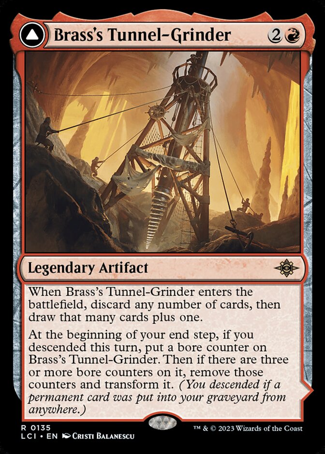 Brass's Tunnel-Grinder // Tecutlan, the Searing Rift 135/291 (The Lost Caverns of Ixalan)  - Foil | Good Games Adelaide SA