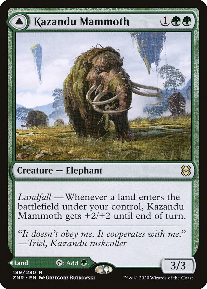 Kazandu Mammoth // Kazandu Valley 189 (Zendikar Rising)  | Good Games Adelaide SA