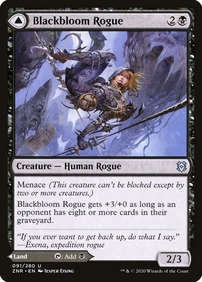 Blackbloom Rogue // Blackbloom Bog 91/280 (Zendikar Rising)  - Foil | Good Games Adelaide SA