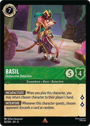 Basil Undercover Detective 86/204 (Reign of Jafar)  - Cold Foil | Good Games Adelaide SA