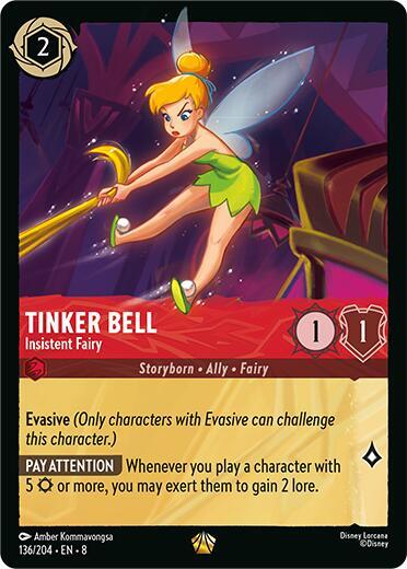 Tinker Bell Insistent Fairy 136/204 (Reign of Jafar)  - Cold Foil | Good Games Adelaide SA