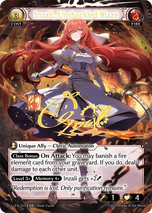 Inzali Unshackled Blaze CSR 015 (Supporter Pack 3)  - Foil | Good Games Adelaide SA