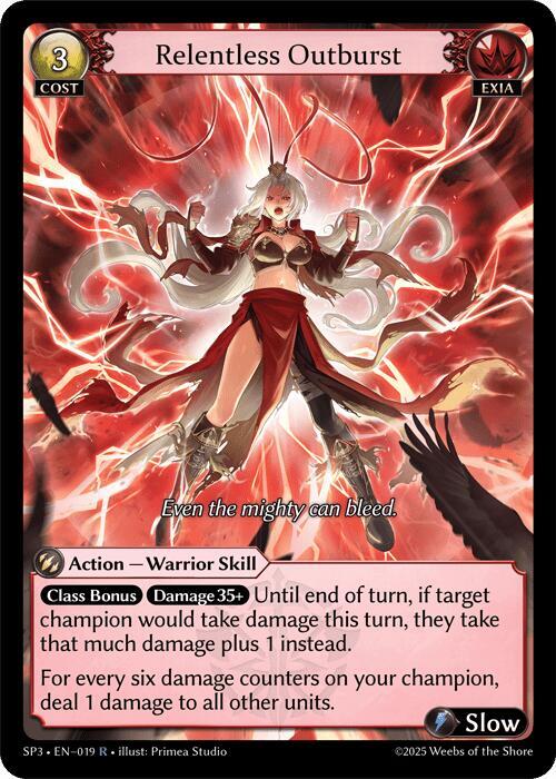 Relentless Outburst 019 (Supporter Pack 3)  | Good Games Adelaide SA