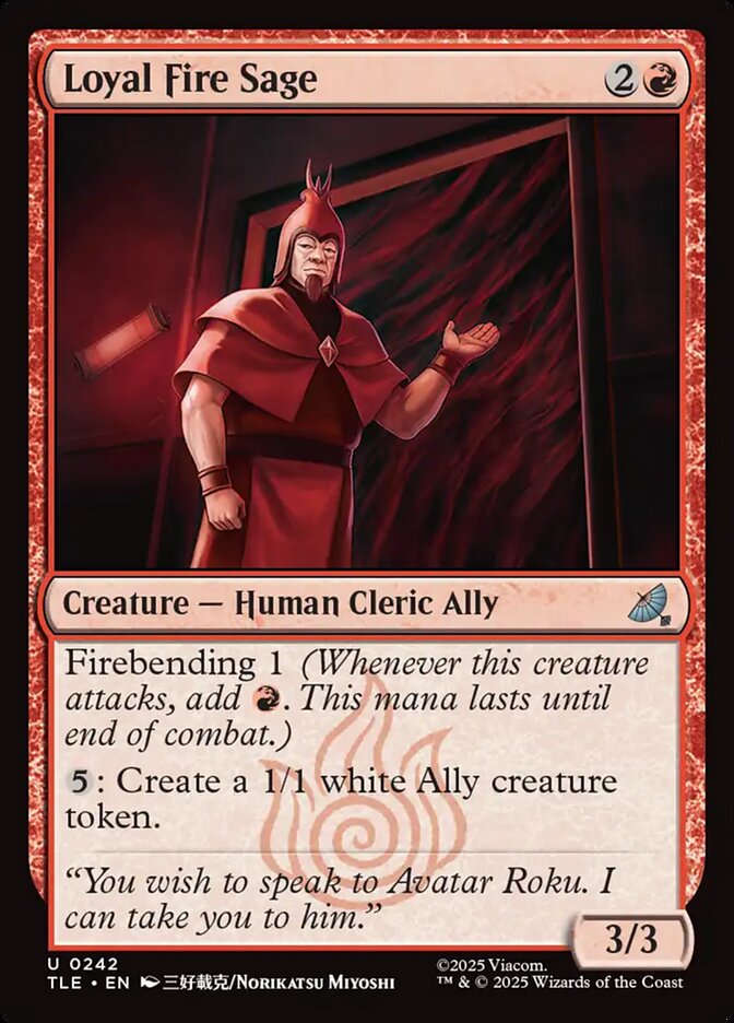 Loyal Fire Sage 242 (Avatar: The Last Airbender: Eternal-Legal)  - Foil | Good Games Adelaide SA