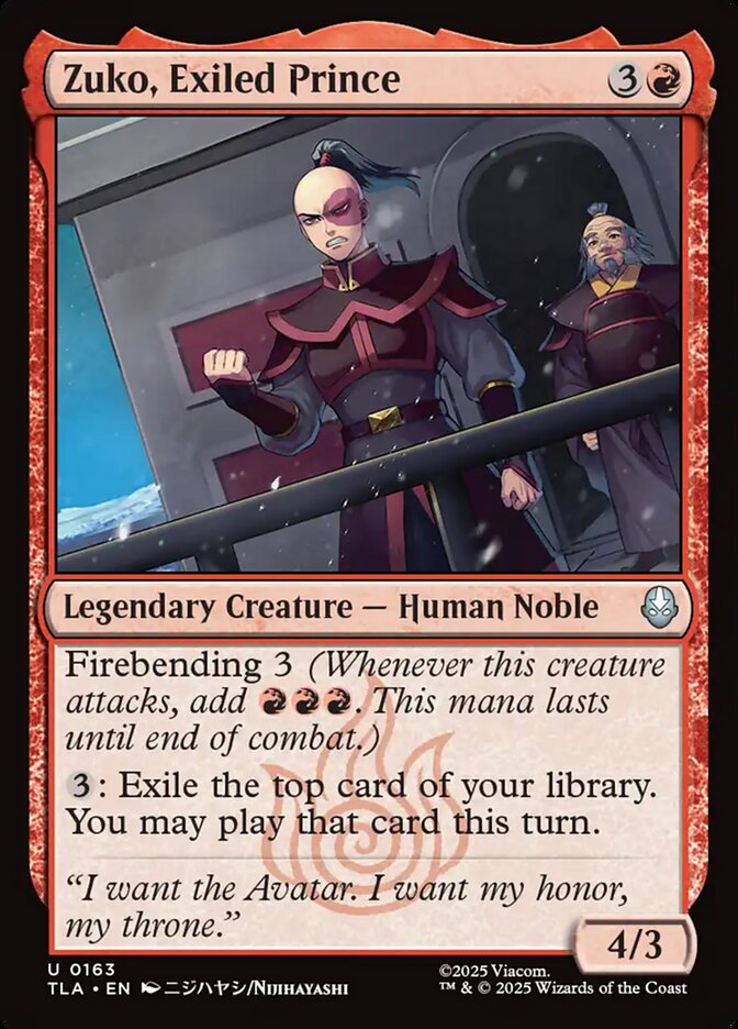 Zuko, Exiled Prince 163 (Avatar: The Last Airbender)  | Good Games Adelaide SA
