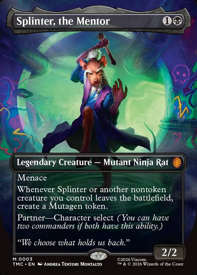 Splinter the Mentor 0003 Borderless 3 (Commander: Teenage Mutant Ninja Turtles)  | Good Games Adelaide SA