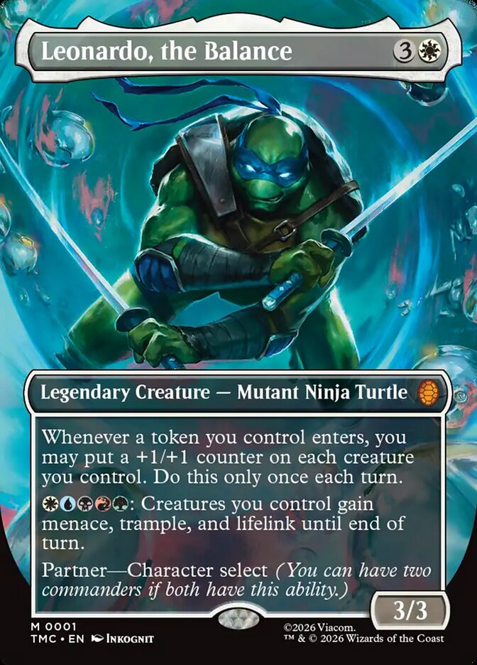 Leonardo the Balance 0001 Borderless 1 (Commander: Teenage Mutant Ninja Turtles)  | Good Games Adelaide SA