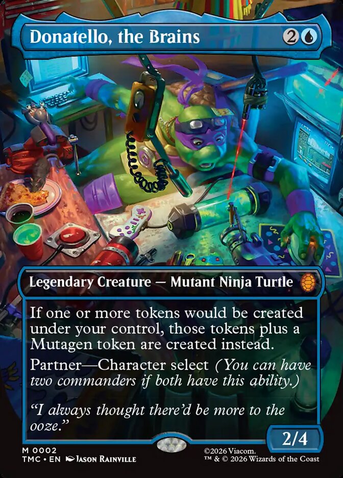 Donatello the Brains 0002 Borderless 2 (Commander: Teenage Mutant Ninja Turtles)  - Foil | Good Games Adelaide SA