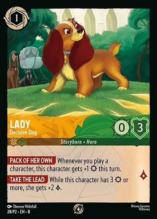 Lady Decisive Dog 28 (Disney Lorcana Promo Cards)  - Cold Foil | Good Games Adelaide SA
