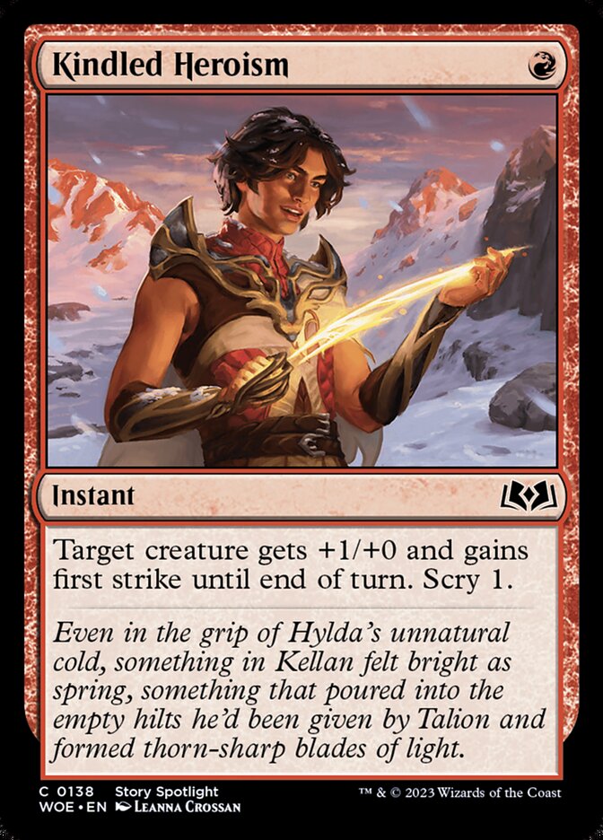 Kindled Heroism 138 (Wilds of Eldraine)  - Foil | Good Games Adelaide SA