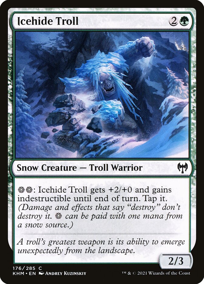 Icehide Troll 176 (Kaldheim)  - Foil | Good Games Adelaide SA