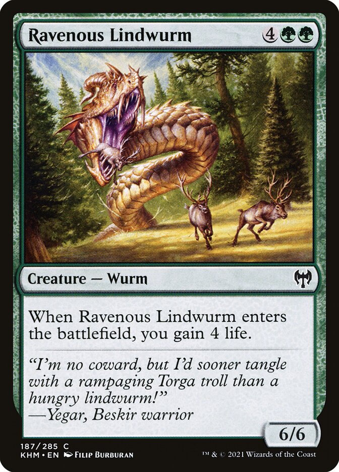 Ravenous Lindwurm 187 (Kaldheim)  - Foil | Good Games Adelaide SA