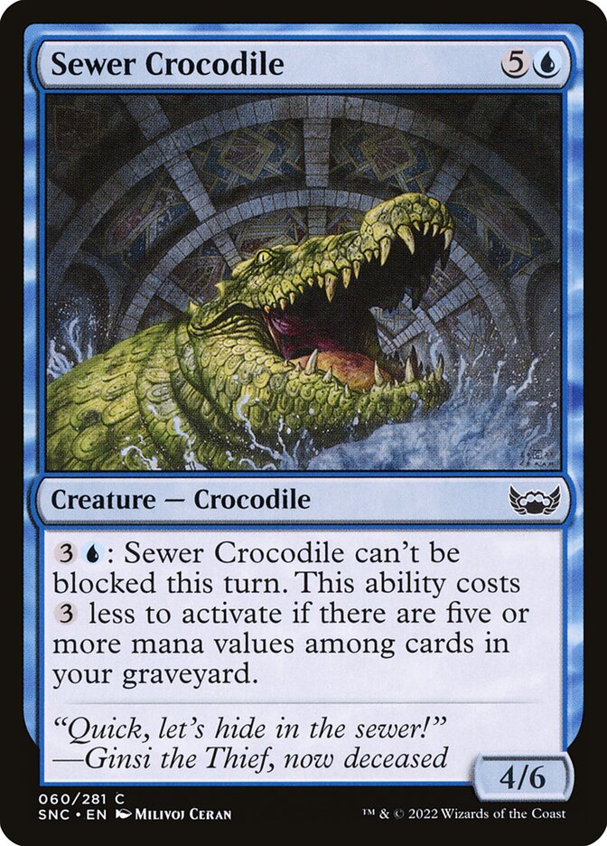 Sewer Crocodile 60 (Streets of New Capenna)  - Foil | Good Games Adelaide SA
