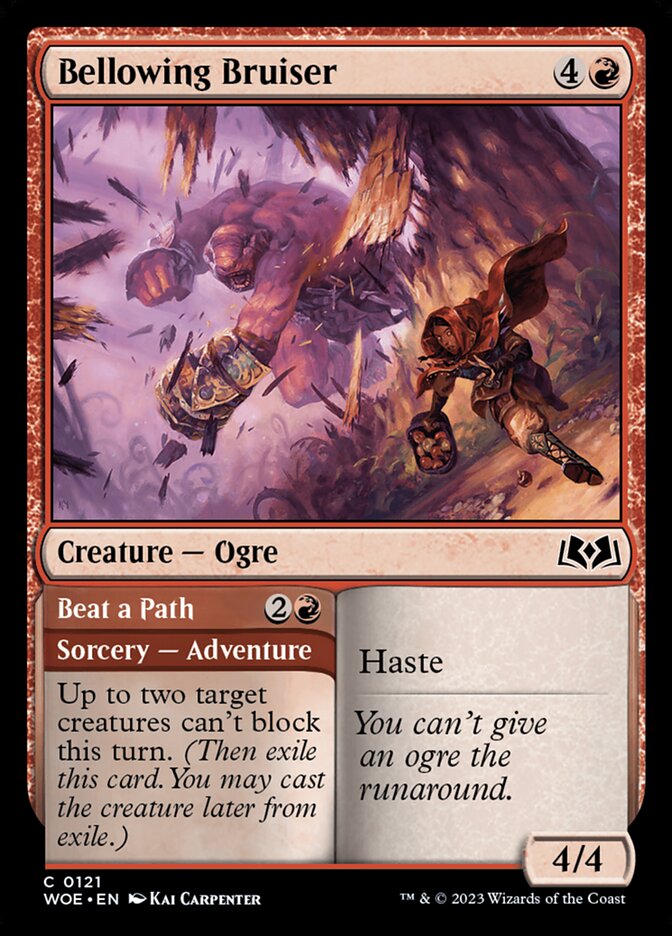 Bellowing Bruiser // Beat a Path 121 (Wilds of Eldraine)  - Foil | Good Games Adelaide SA