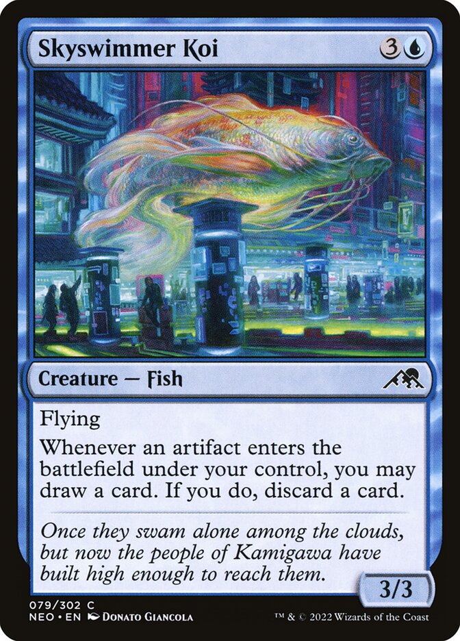 Skyswimmer Koi 79 (Kamigawa: Neon Dynasty)  - Foil | Good Games Adelaide SA